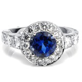 4.00 Cts. Round Cut Sapphire Diamond RIng